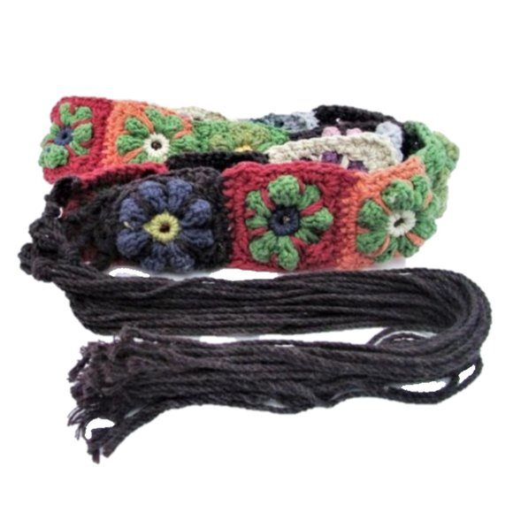 Lucky Brand multi color crocheted tie belt O/S main image 5